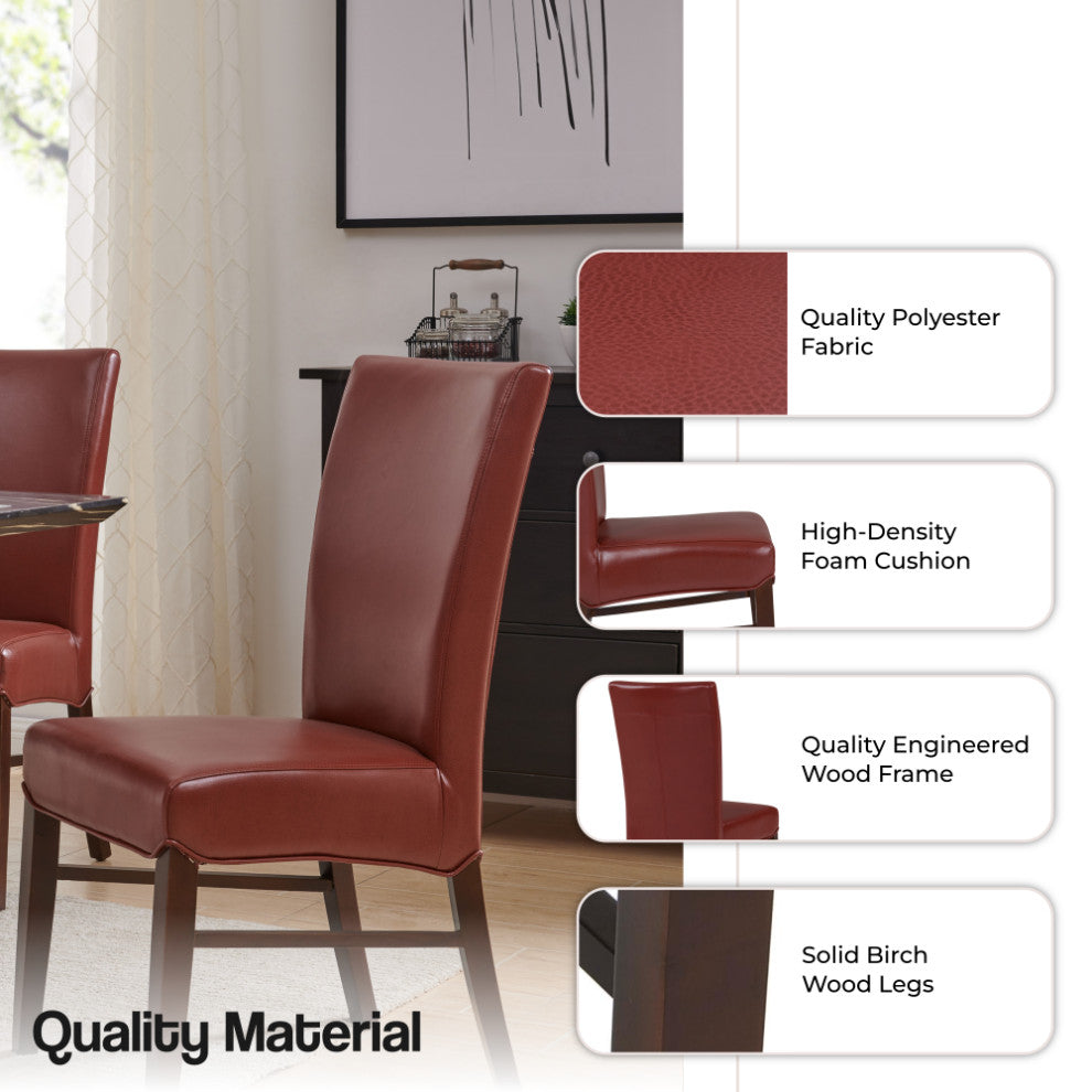 Milton Fabric Dining Side Chair, Pomegranate