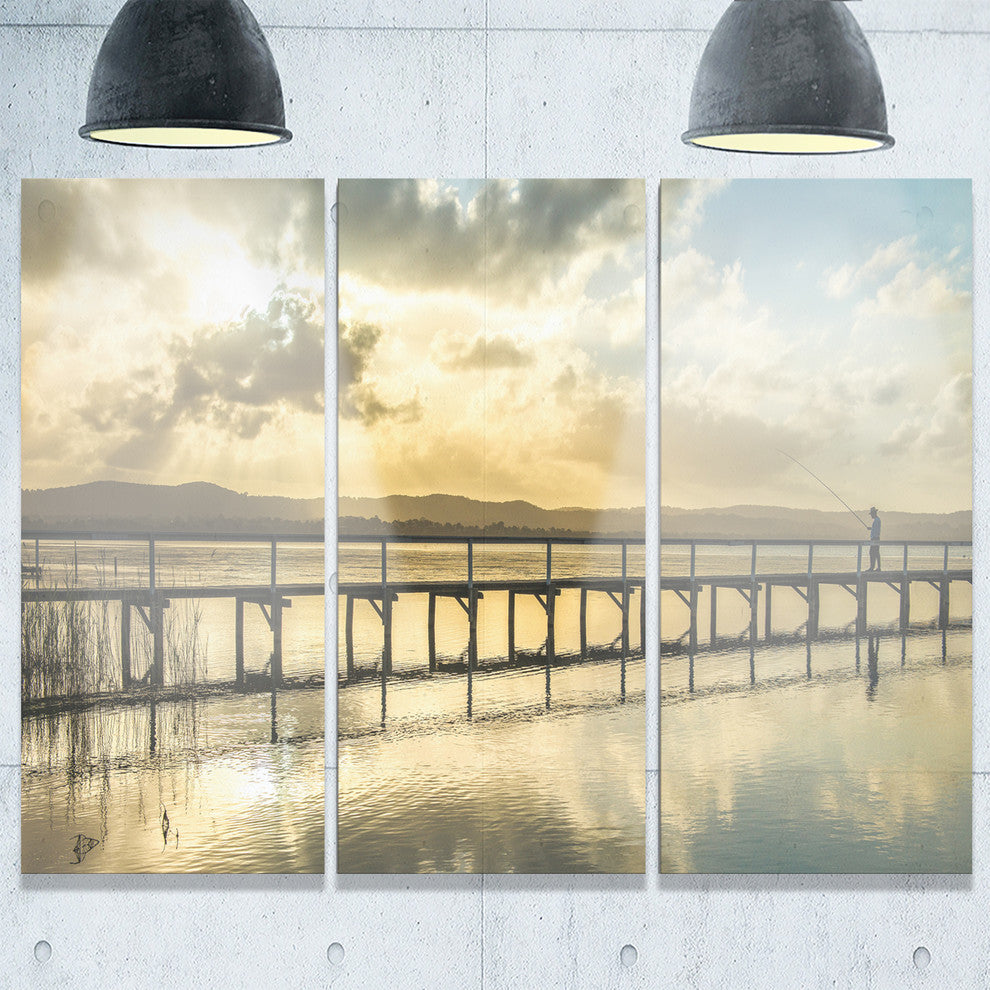 "Long Jetty Foreshore Reserve Panorama" Metal Wall Art, 3 Panels, 36"x28"