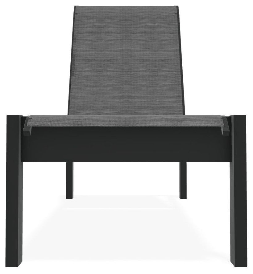 Leeward Sling Stackable Outdoor Chaise Lounge, Collect Charcoal/Graphite