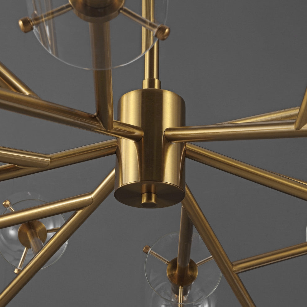 Safavieh Couture Tessalyn Glass and Metal Chandelier, Gold/Clear