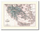 Greece Vintage Old Map Print On Canvas With Picture Frame 28" X 37"