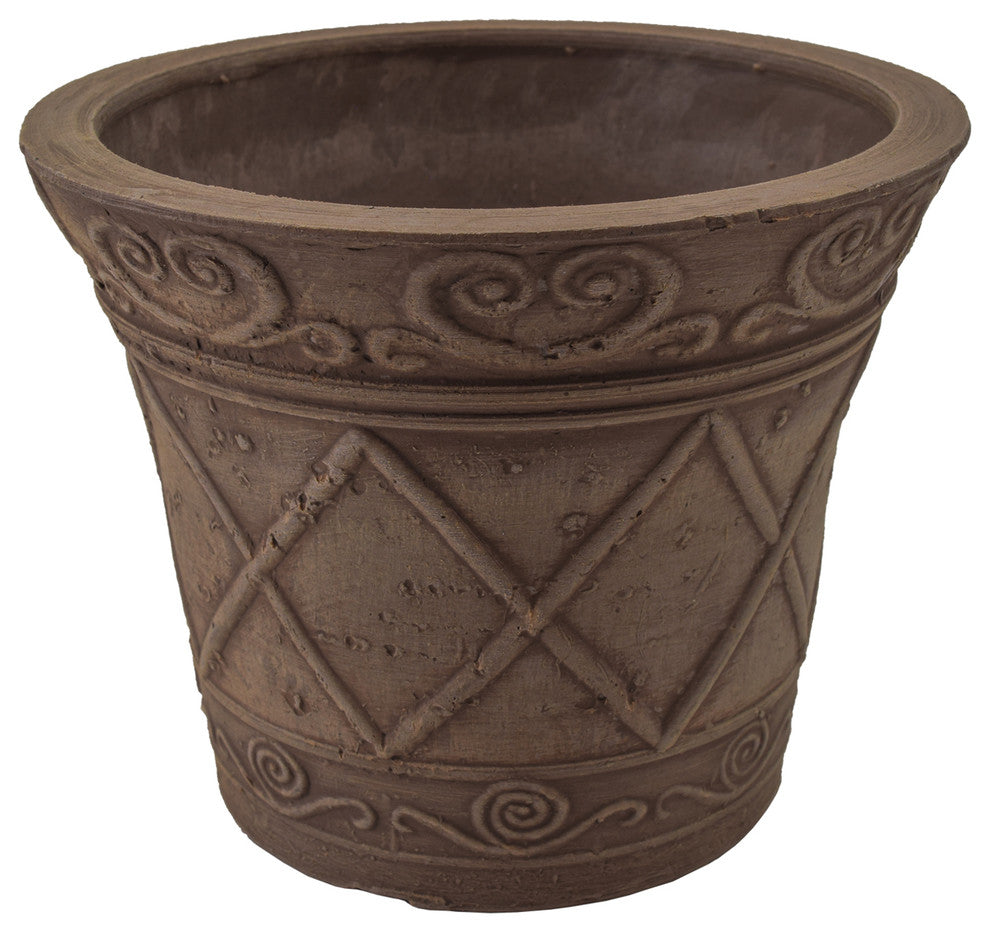 Scroll Grower Pot, Chocolate