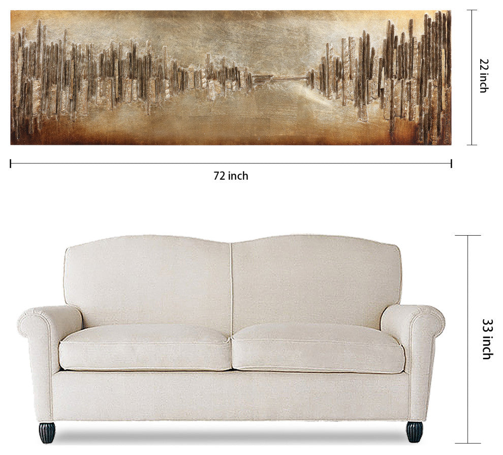 Passages Mixed Media Hand Painted 3D Rugged Wooden Wall Art 72"x22"