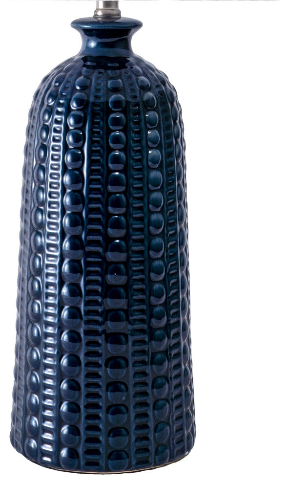 Nuloom 30" Polona Ceramic Linen Shade Table Lamp, Navy
