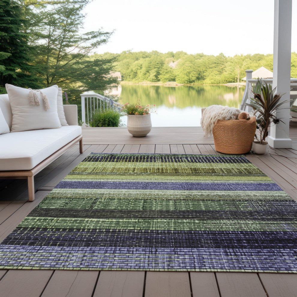 Machine Washable Indoor/Outdoor Chantille ACN1873 Aloe 9' x 12' Rug