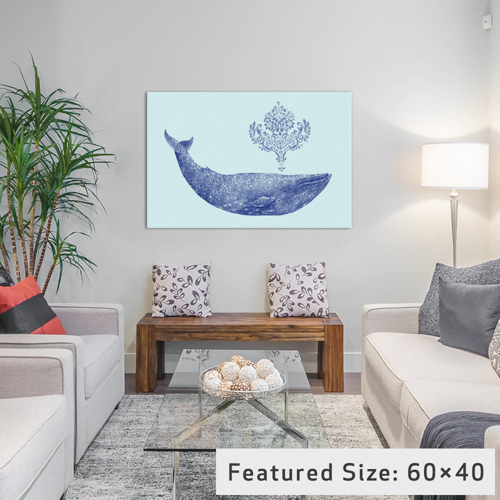 "Damask Whale #2" by Terry Fan, 18x12x1.5