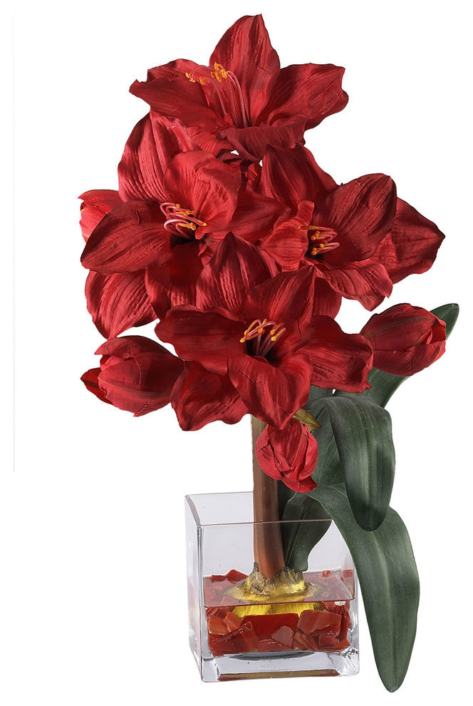 Amaryllis Liquid Illusion Silk Flower Arrangement