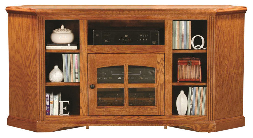 Eagle Furniture 63" Oak Ridge Thin Corner Entertainment Console, Dark Oak