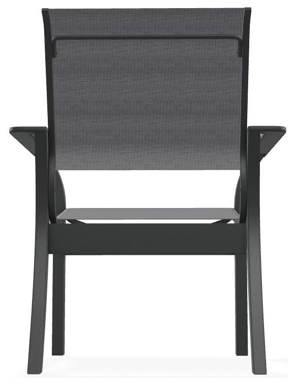 Leeward Sling Stackable Outdoor Dining Chair, Augustine Pewter/Graphite
