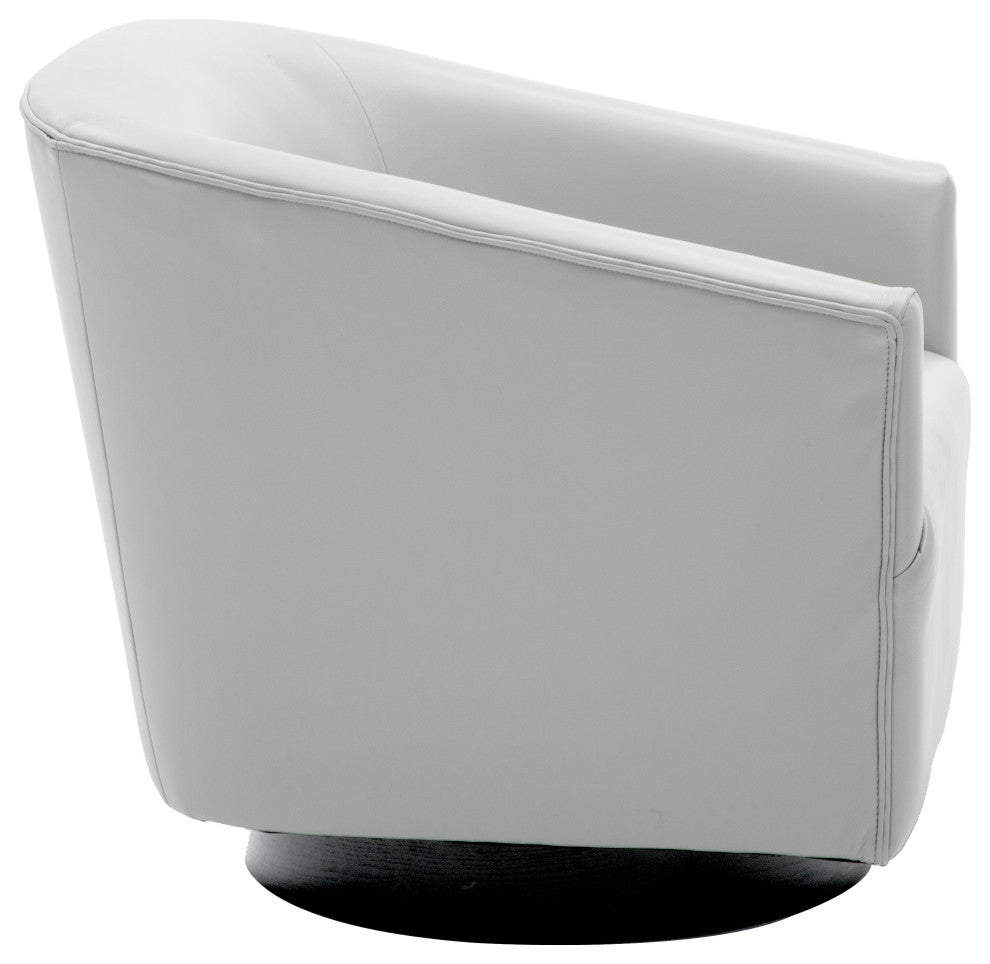 Geneva Charcoal Wood Base Swivel Chair, Dove Gray