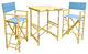 Director High Square 3-Piece Table Set, Navy Blue, Natural