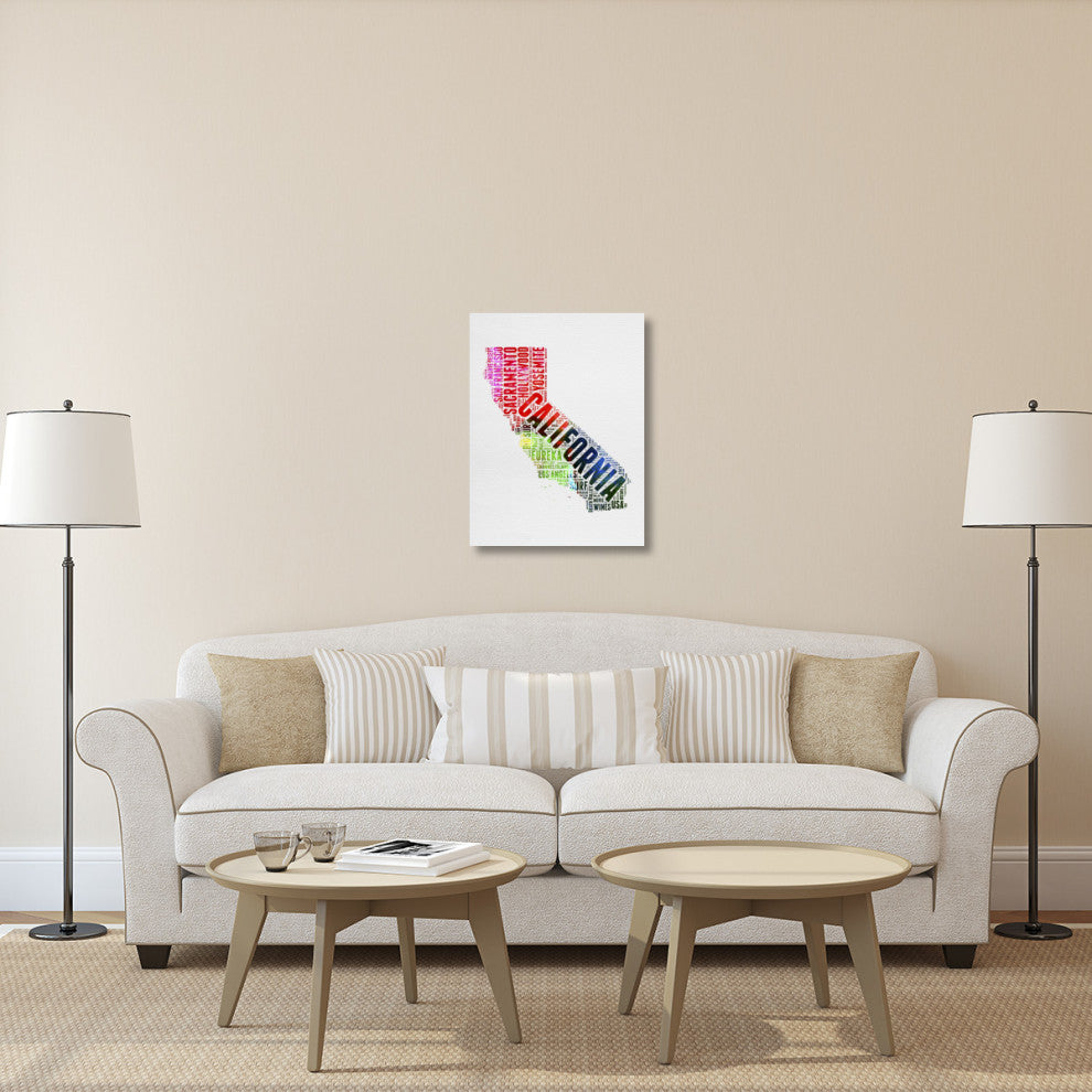 "California Watercolor Word Cloud" Fine Art Print
