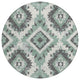 Machine Washable Indoor/Outdoor Chantille ACN1878 Teal 8' x 8' Round Rug