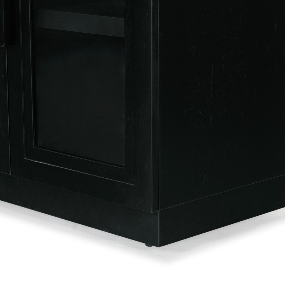 Safavieh Couture Roades Glass Cabinet Bookcase, Black