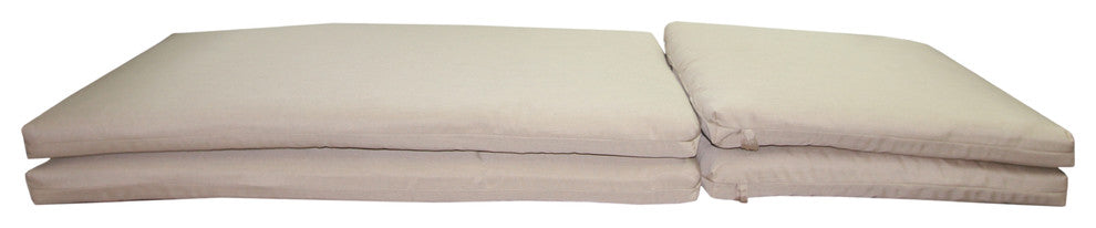 Sunbrella Designer Chaise Lounge Cushions Knife Edge Set of 2, Canvas Beige