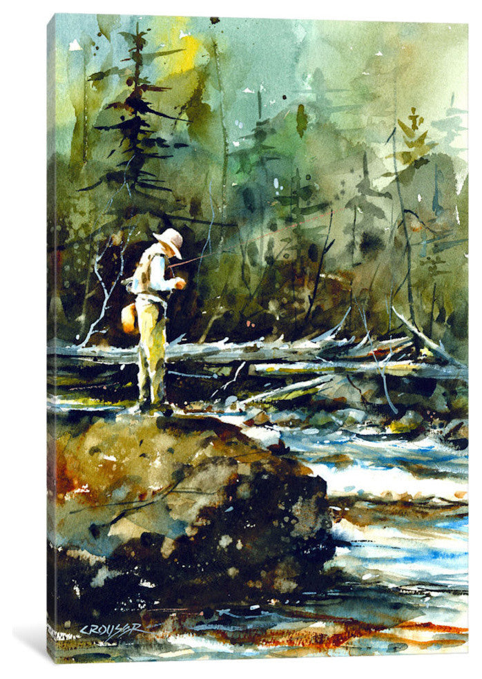 "Fishing in the Wild II" by Dean Crouser, 18x12x1.5