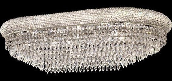 Elegant Primo Flush Mount, Chrome Finish With Royal Cut Crystal