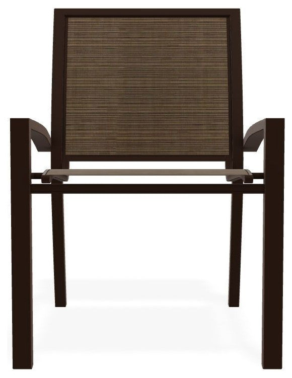 Kendall Sling Stackable Outdoor Dining Chair, Bark/Kona