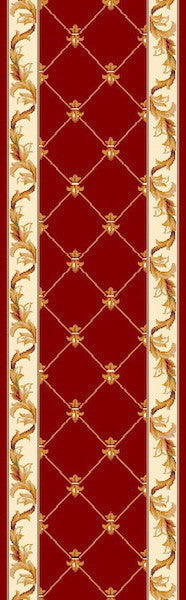 Corinthian 5319 Red Fleur-De-Lis Rug, 7'7"x10'10"