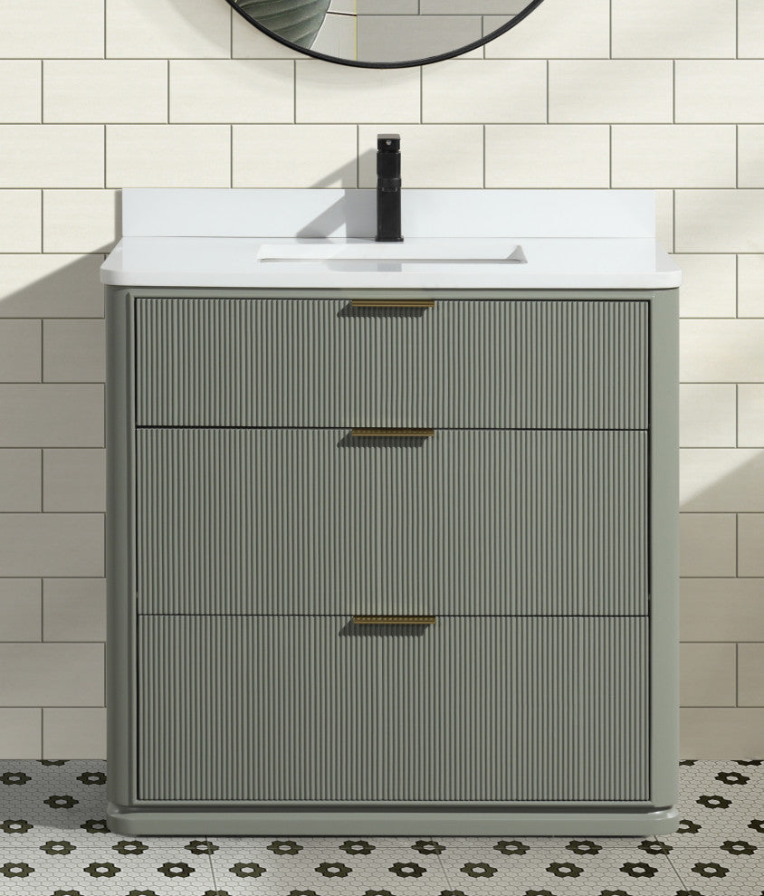 Ari Kitchen and Bath Aria 36" Freestanding Bathroom Vanity Sage