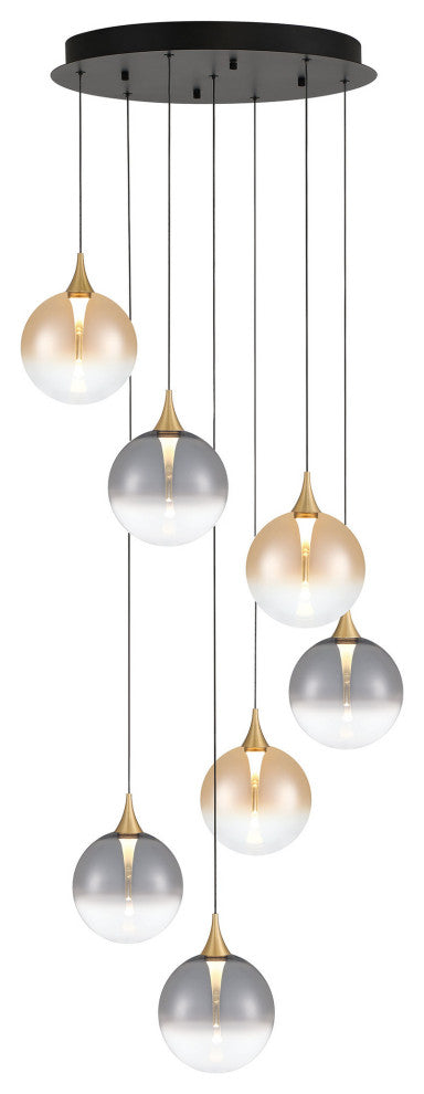 Iissa 7L 21" Gold Mix Chandelier