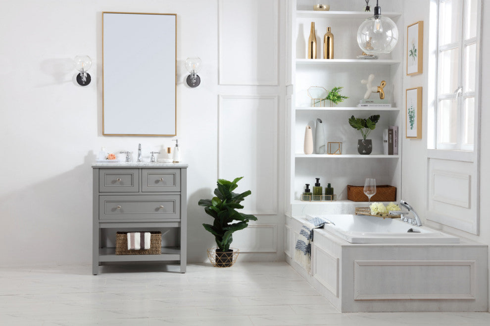 Matilda 30" Single Bathroom Vanity Set, Gray
