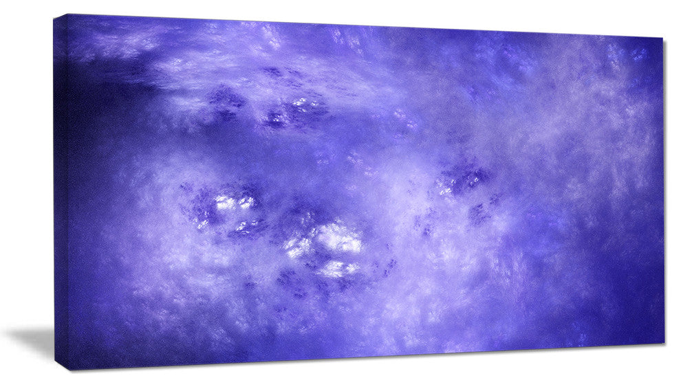Light Blue Fractal Sky with Stars, Abstract Canvas Art Print, 32x16