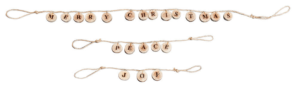 Wooden Garland, Joy, Set of 2