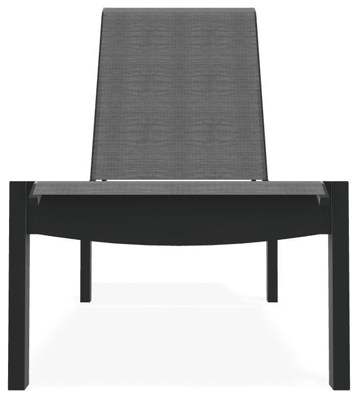 Leeward Sling Stackable Outdoor Chaise Lounge, Collect Charcoal/Graphite