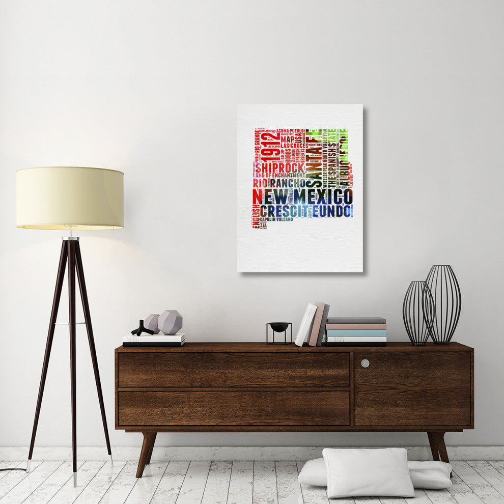 "New Mexico Watercolor Word Cloud" Fine Art Print