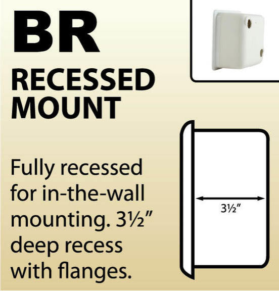 Porcelain Recess Niche Tissue Toilet Paper Holder Bathroom Shower Premade, White Glossy