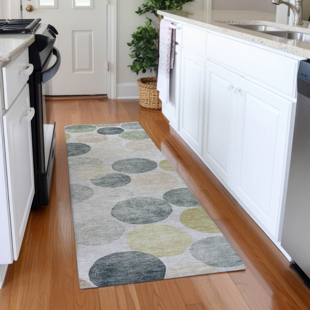 Machine Washable Indoor/Outdoor Chantille ACN1898 Gray 2'3" x 7'6" Runner Rug