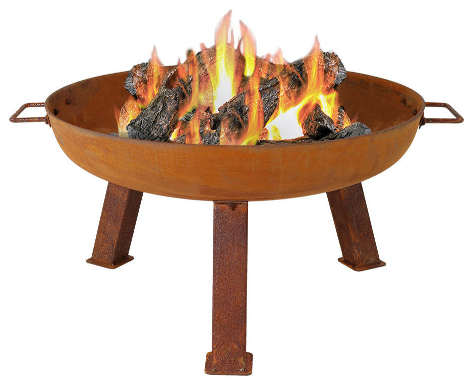 Sunnydaze Small Rustic Cast Iron Wood-Burning Fire Pit Bowl, 24"