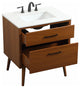 Home Living 22" Midcentury Modern Teak-Light Bathroom Vanity