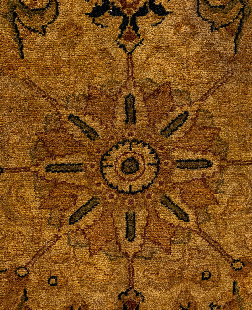 Overdyed One-of-a-Kind Hand-Knotted Area Rug Gold, 9' 1" x 9' 1"