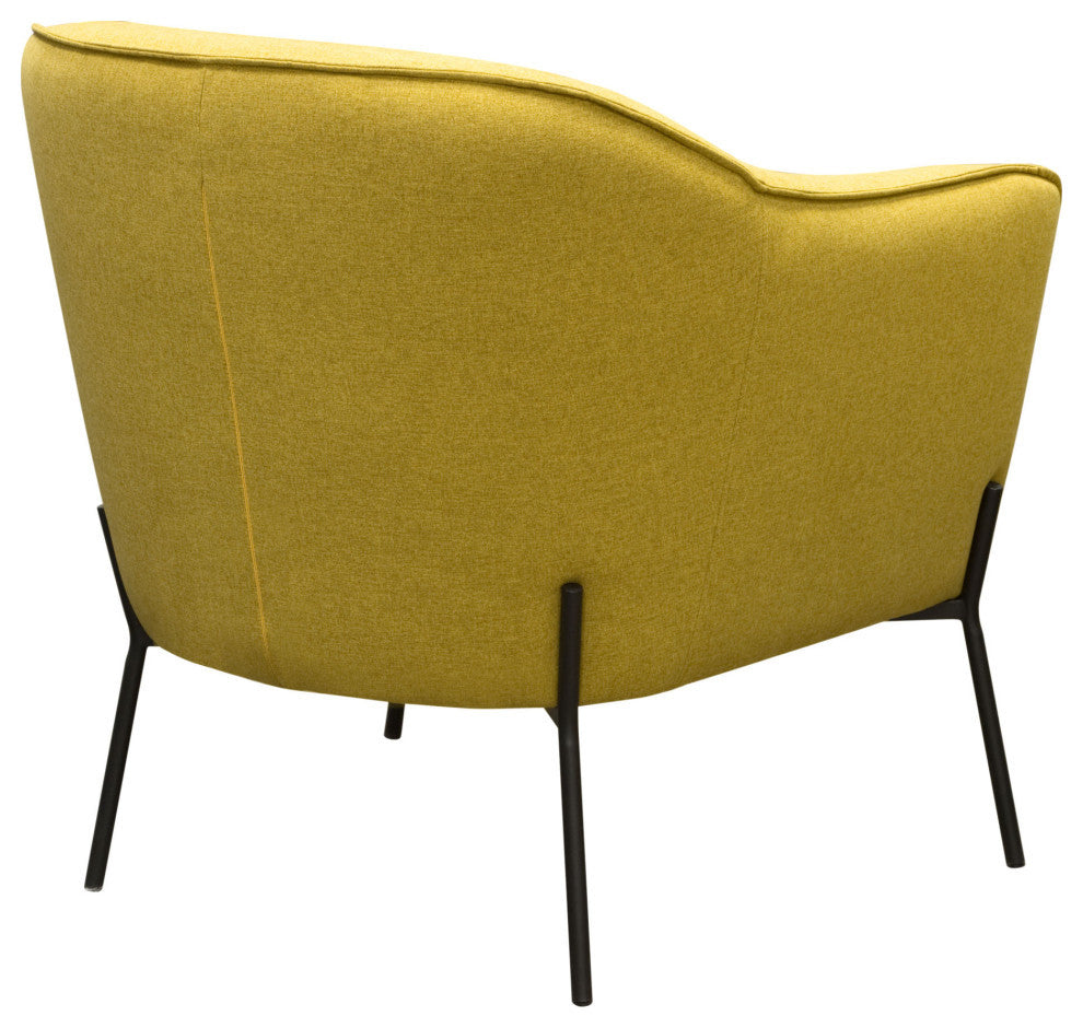 Status Accent Chair, Yellow Fabric With Metal Leg by Diamond Sofa