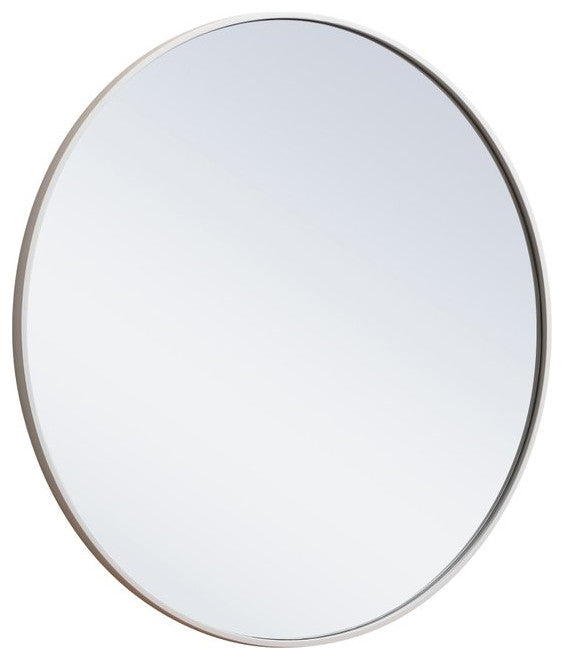 Elegant Decor MR4037WH Metal Frame Round Mirror, 32", White
