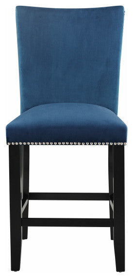 Camila Blue Velvet Counter Chair, Set of 2