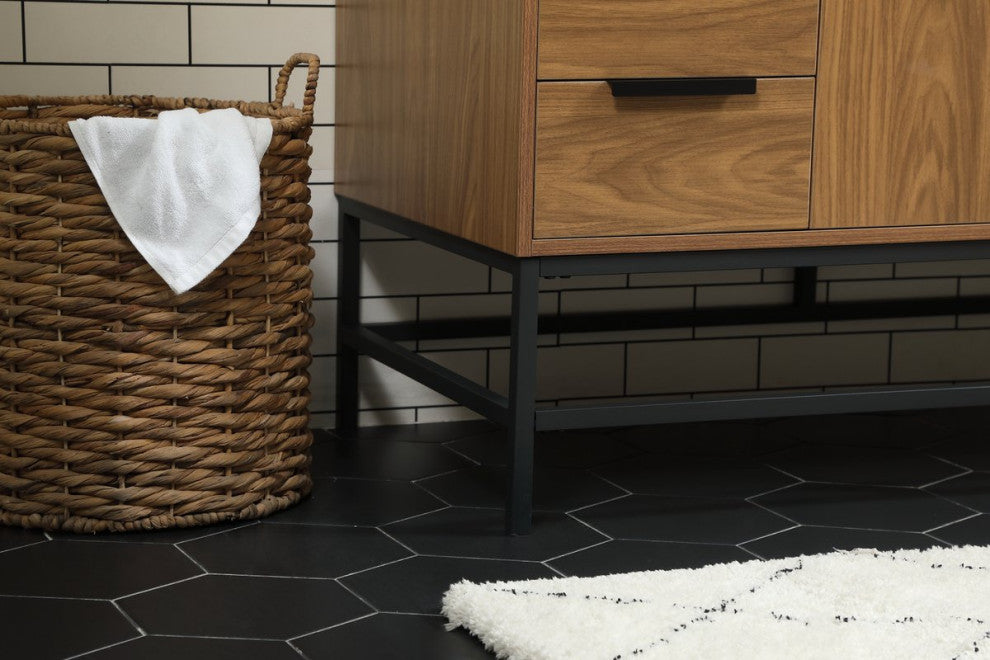 Home Living 22" Modern Walnut Brown-Light Bathroom Vanity