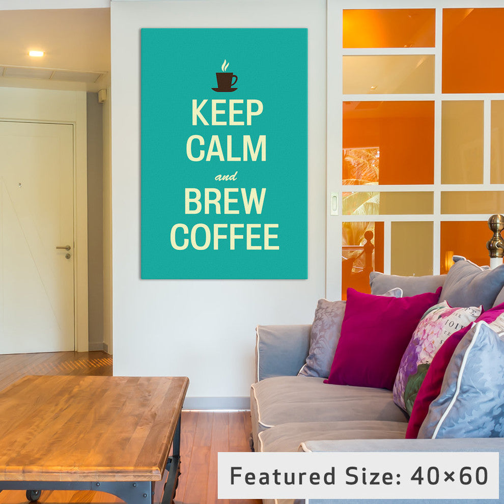 "Keep Calm & Brew Coffee Gallery" by iCanvas, 18x12x1.5"