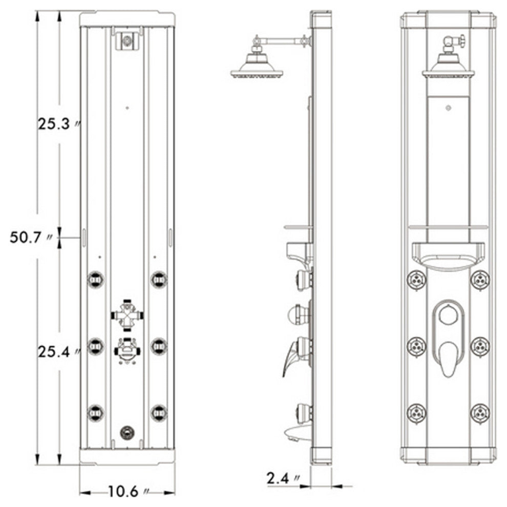 Blue Ocean 50"? Aluminum SPA708 Shower Panel