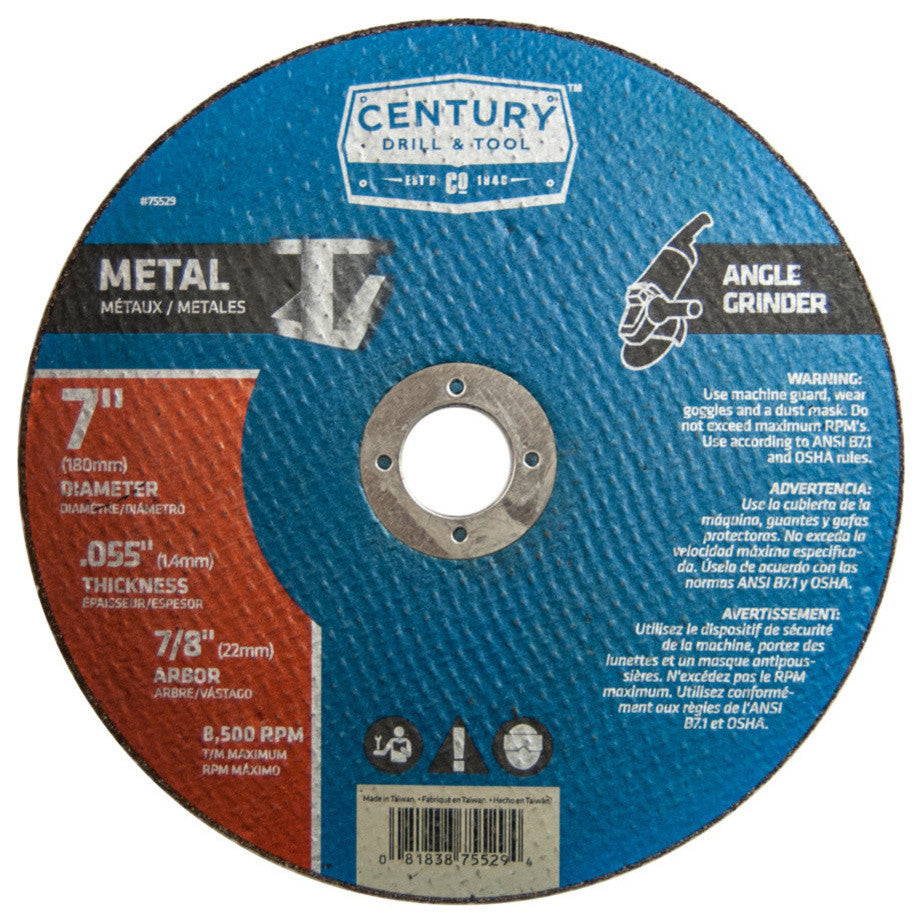 Type 1A Abrasive Cutting Wheel, 7"x0.055"