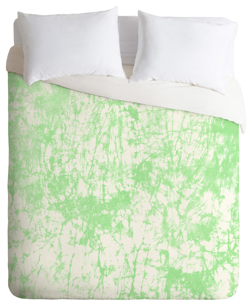 Amy Sia Crackle Batik Sage Duvet Cover, 88"x68"