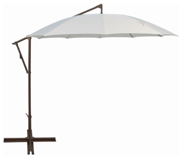 10' Round Polyester Cantilever Umbrella, Horizontal Tilt, Natural