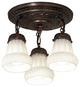 Meyda Lighting 30543 12"W White Puffy Rose 3-Light Semi-Flushmount