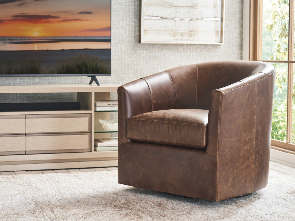Candice Leather Swivel Chair