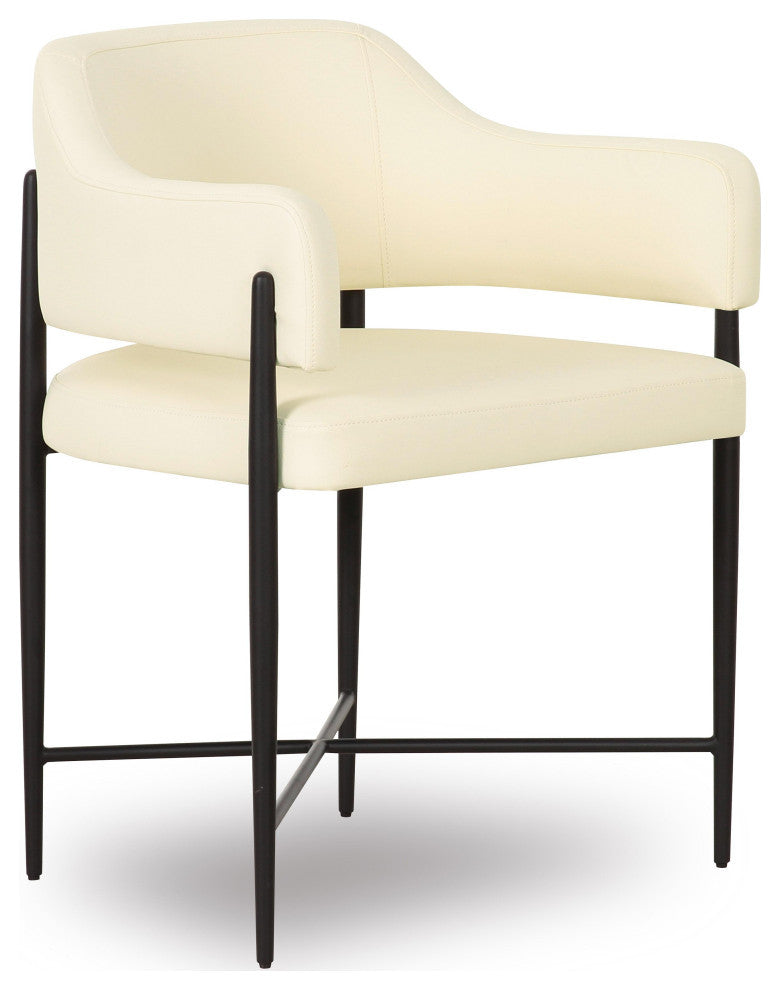 Sezanne Cream Vegan Leather Dining Chair