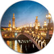 Pont Alexandre Iii Bridge, Cityscape Photo Disc Metal Wall Art, 11"