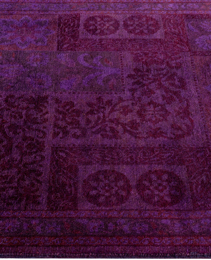 Overdyed One-of-a-Kind Hand-Knotted Area Rug Purple, 3' 1" x 5' 1"