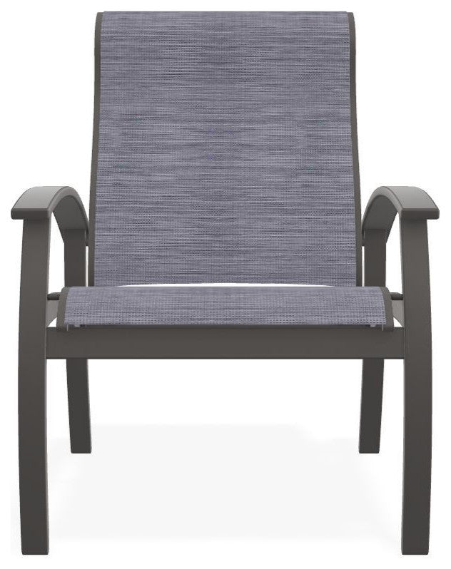 Belle Isle Sling Adjustable Outdoor Dining Chair, Brooks/Warm Gray